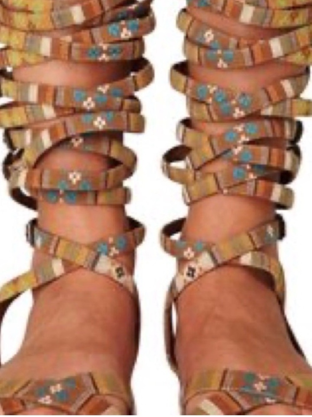 FREE PEOPLE Rare jeffery campbell romana FP tribal print sandals
